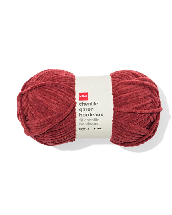 chenille garen100g 110m bordeaux - 60702880 - HEMA