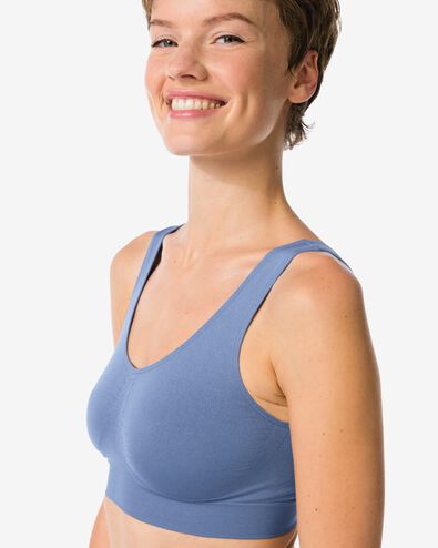 Nicht vorgeformtes Bustier, nahtlos ohne B&uuml;gel mittelblau - 21811860MIDBLUE - HEMA