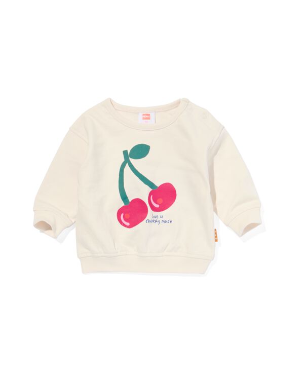 Newborn-Sweatshirt, Kirschen eierschalenfarben eierschalenfarben - 33478810OFFWHITE - HEMA