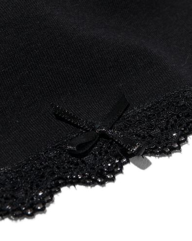 slip brésilien femme en coton avec dentelle noir S - 19640306 - HEMA