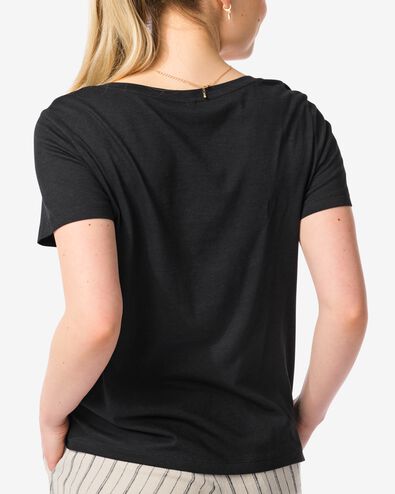t-shirt femme avec bambou noir S - 36321381 - HEMA