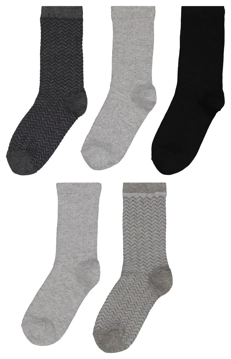 5er-Pack Damen-Socken, hoher Baumwollanteil graumeliert - 1000025197 - HEMA