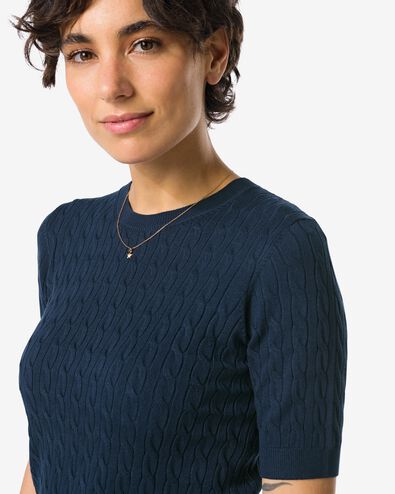 damestrui Fally kabel donkerblauw donkerblauw - 36206320DARKBLUE - HEMA