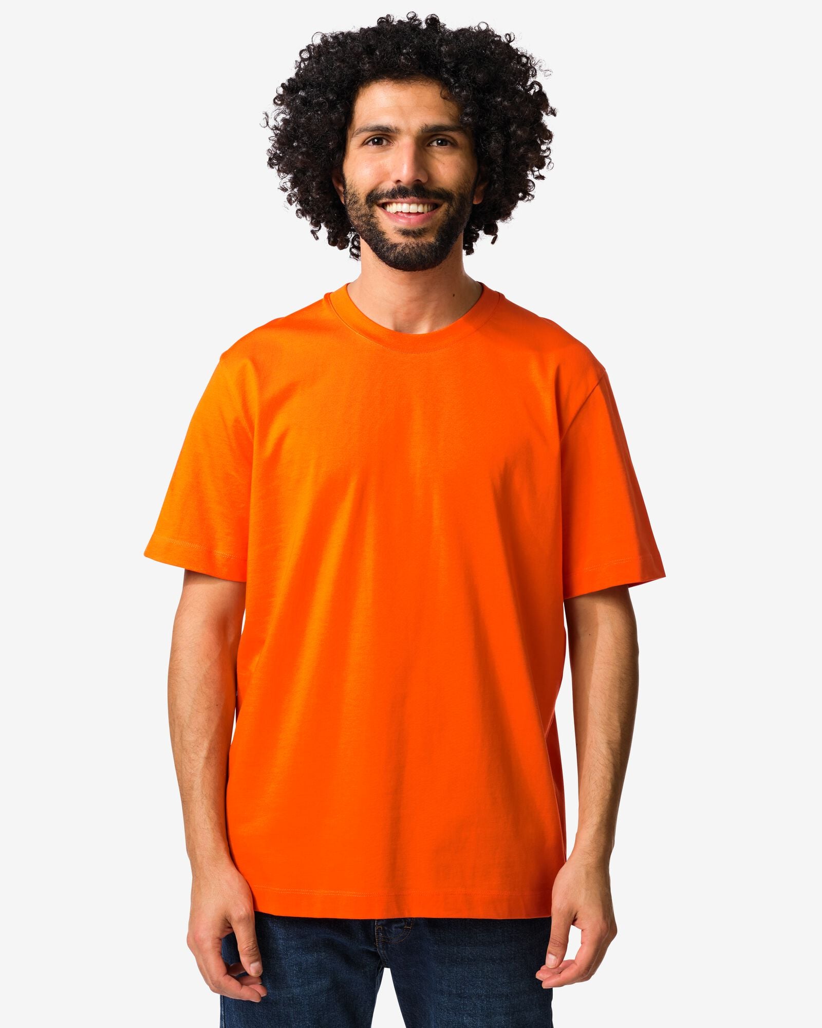 heren T-shirt Elias relaxed fit WK oranje oranje - 2100050ORANGE - HEMA