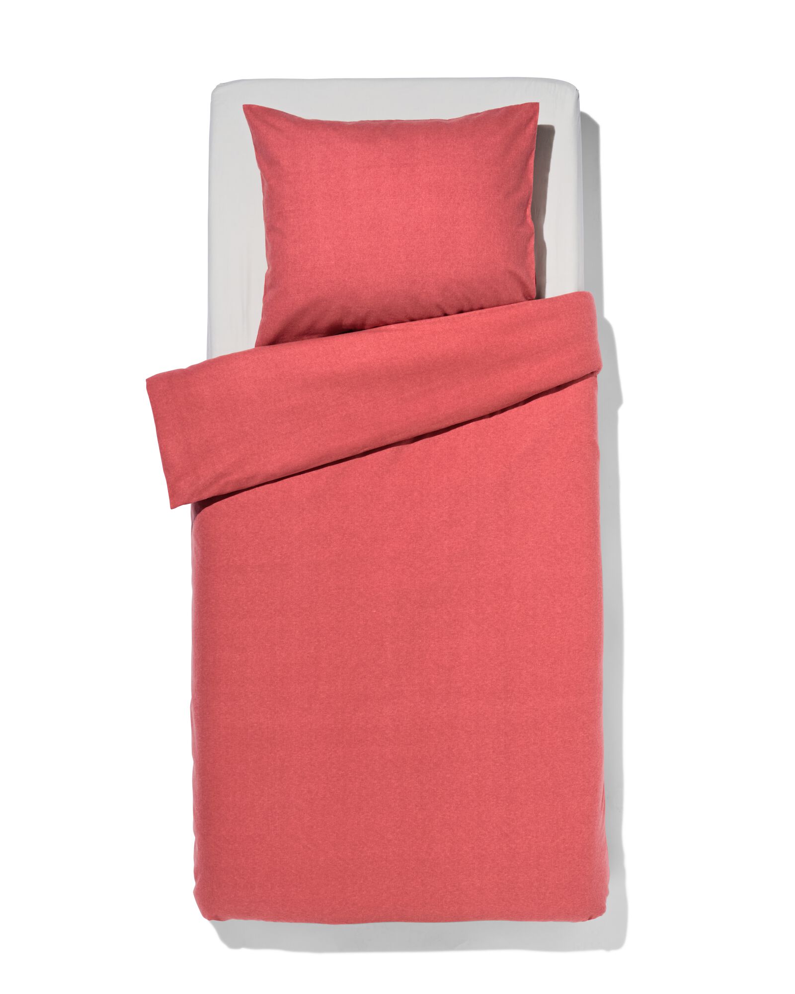 housse de couette flanelle 140 x 200/220 m&eacute;lange rouille - 5770082 - HEMA