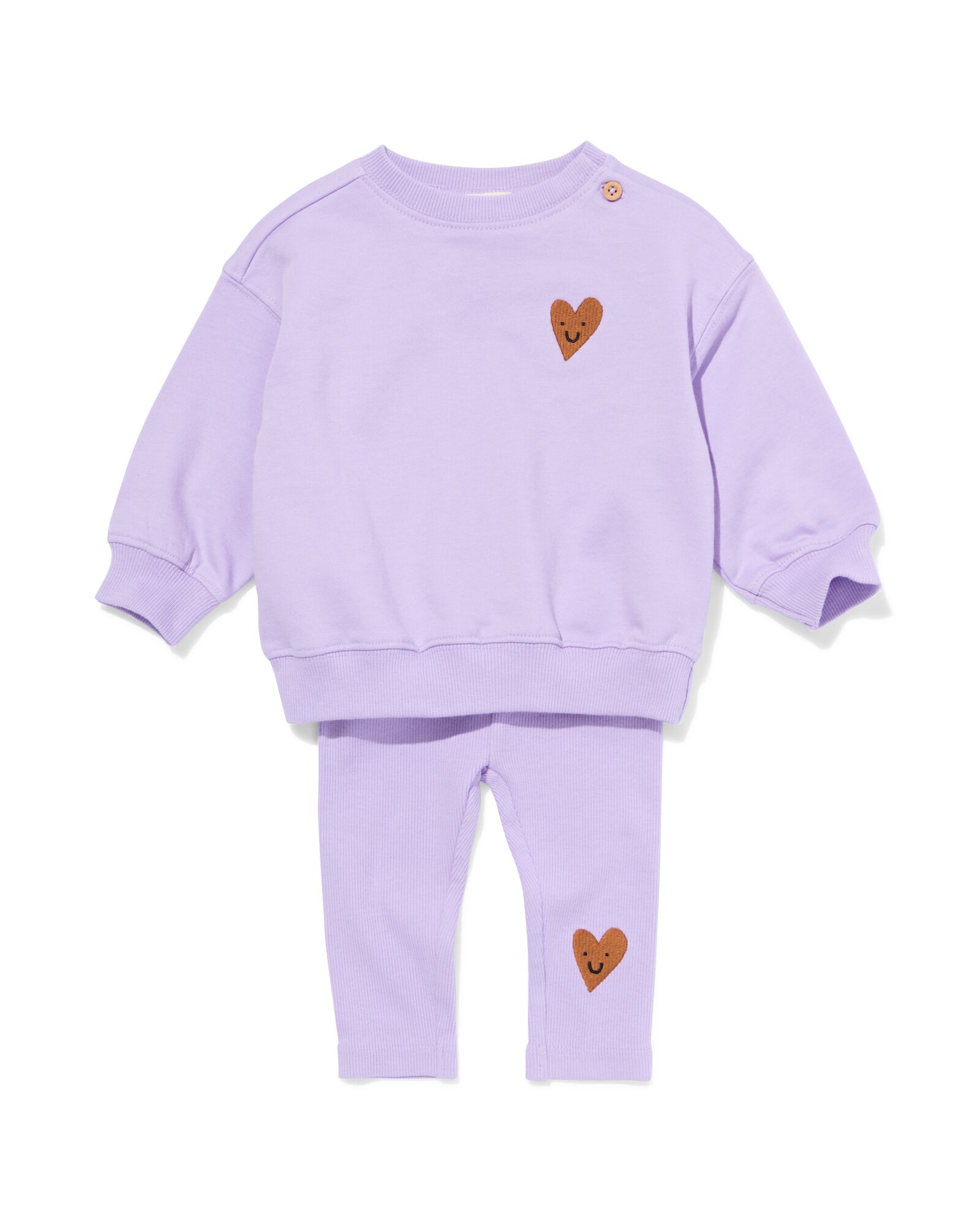 baby kledingset hartjes paars paars - 33044170PURPLE - HEMA