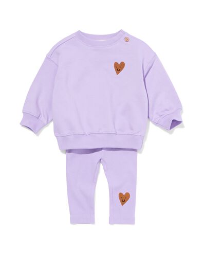 baby kledingset hartjes paars paars - 33044170PURPLE - HEMA