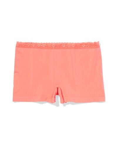 boxer femme sans coutures microfibre avec dentelle rose corail rose corail - 19680734CORALPINK - HEMA