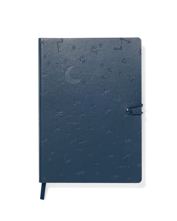 Notizbuch, DIN A5, liniert, Kunstleder, blau - 14170147 - HEMA
