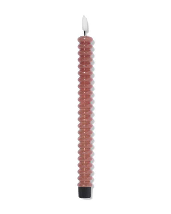 bougie LED de table ⌀2,3 x 29 cm nervur&eacute;e marron - 13550159 - HEMA