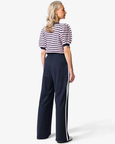 damesbroek Dahlia relaxed fit strepen donkerblauw donkerblauw - 36208180DARKBLUE - HEMA