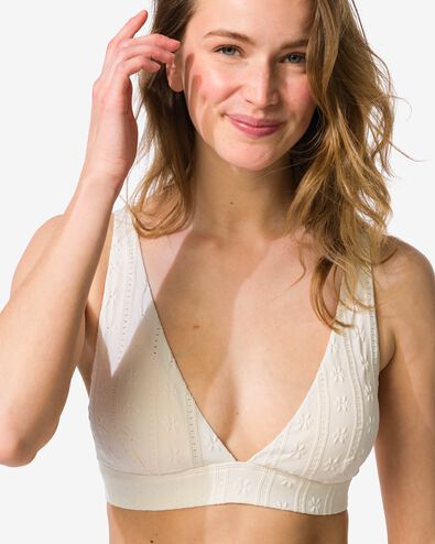 damesbikinitop Liv triangel broderie creme creme - 22360160CREAM - HEMA