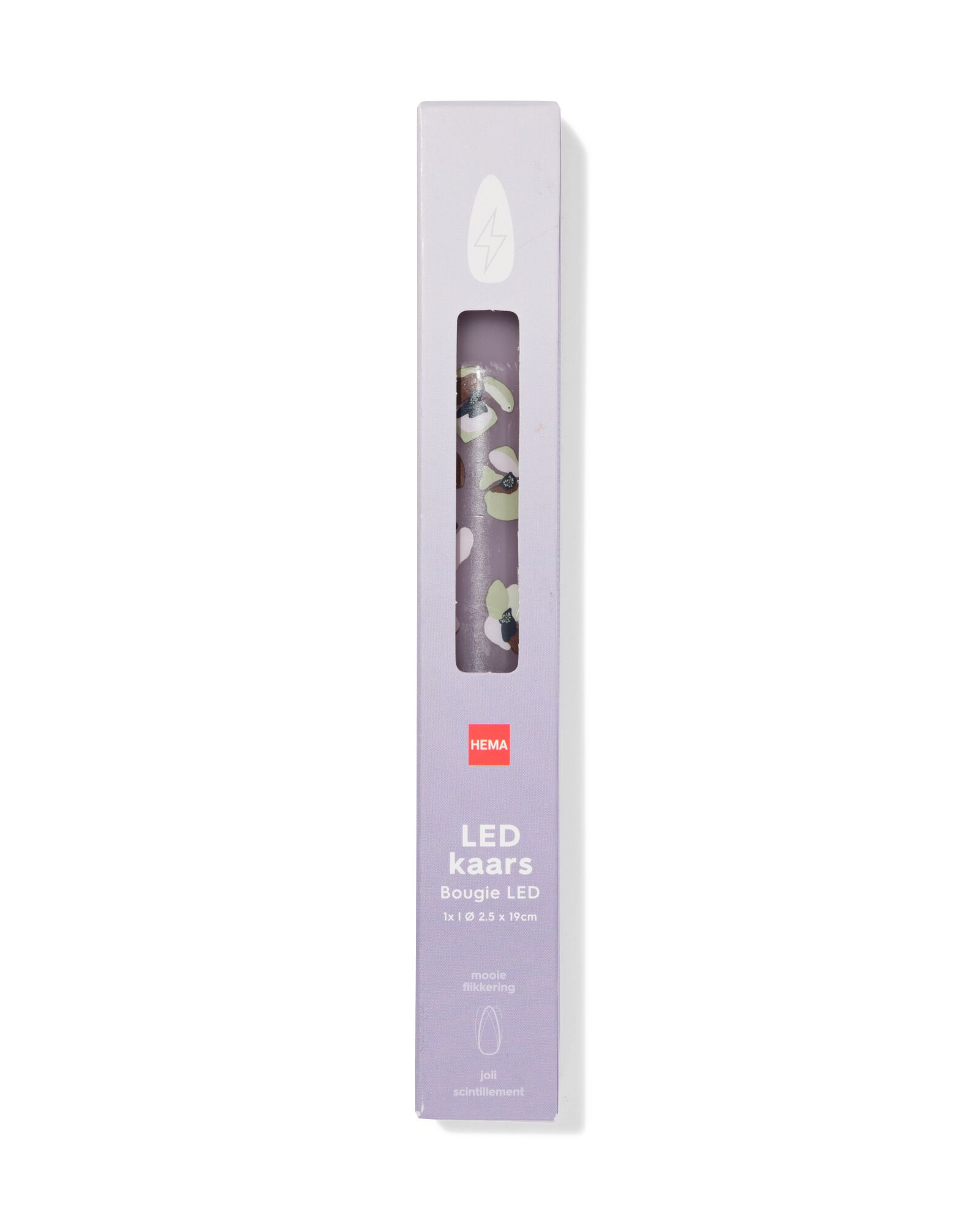 bougie longue LED ⌀2.3x20cm fleur lilas - 13550160 - HEMA