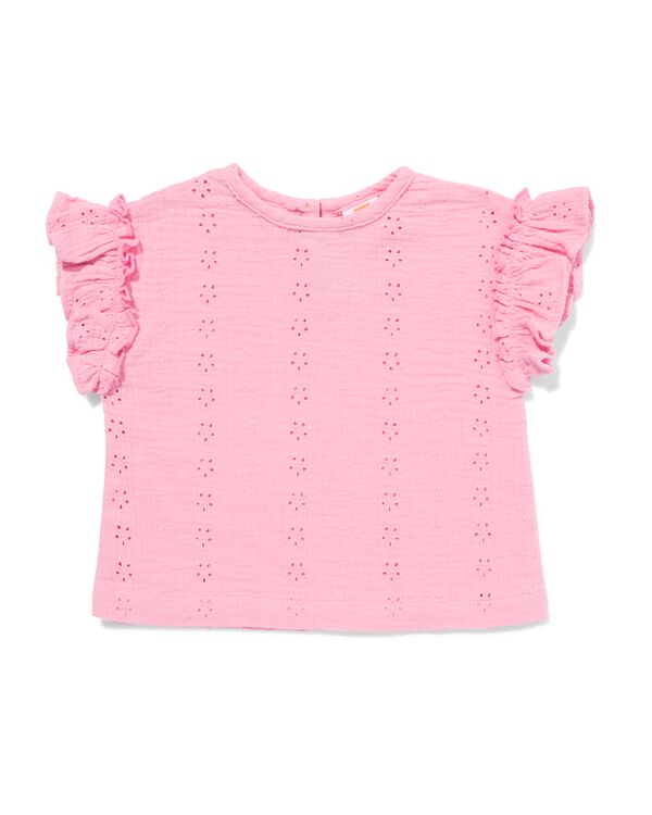 haut b&eacute;b&eacute; broderie rose rose - 33079170PINK - HEMA
