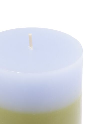 bougie cylindrique ⌀7x13cm rayures bleu-vert clair - 13506164 - HEMA