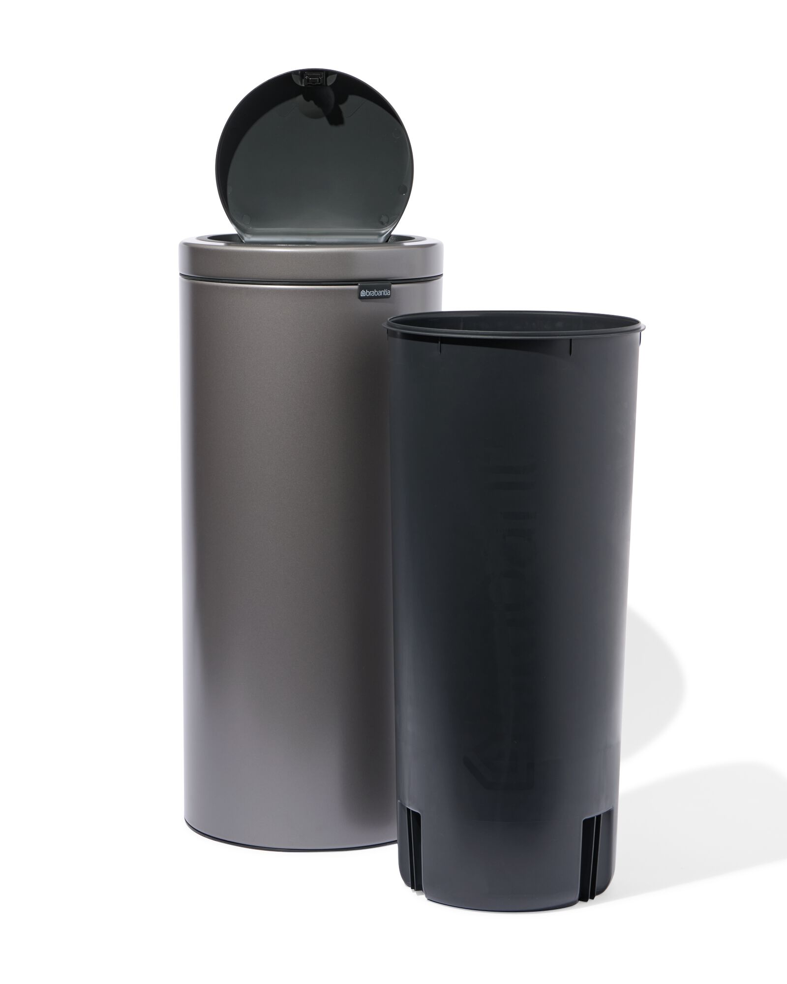 Brabantia Touch Bin Flat Top prullenbak 30L Platinum -  grijs metallic Brabantia - 20500189 - HEMA
