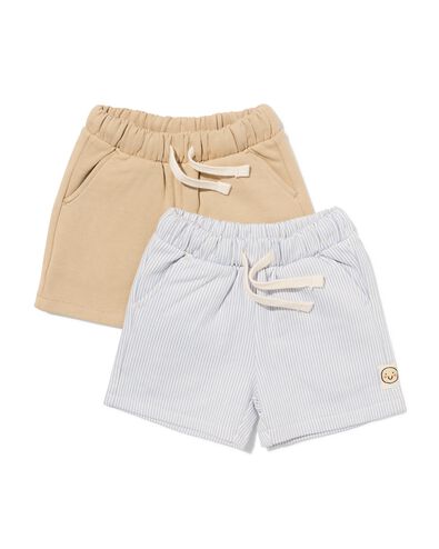 Baby-Shorts, Comfort Fit, Sweatstoff, gestreift &ndash; 2 St&uuml;ck blau blau - 33188170BLUE - HEMA