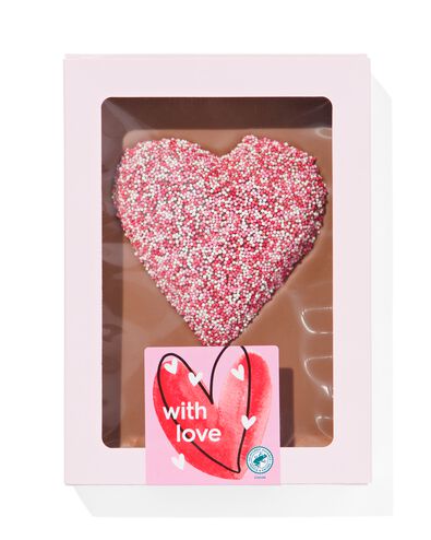 melkchocolade tablet met hart 200gram - 24162414 - HEMA