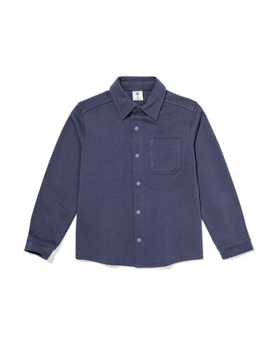 kinderoverhemd sweatstof regular fit blauw blauw - 30712038BLUE - HEMA