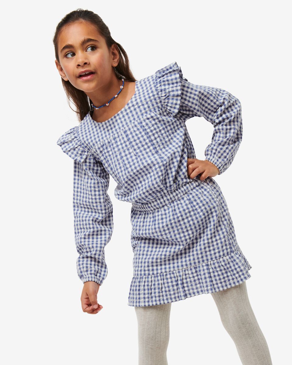 kinder blouse seersucker lichtblauw lichtblauw - 1000030016 - HEMA