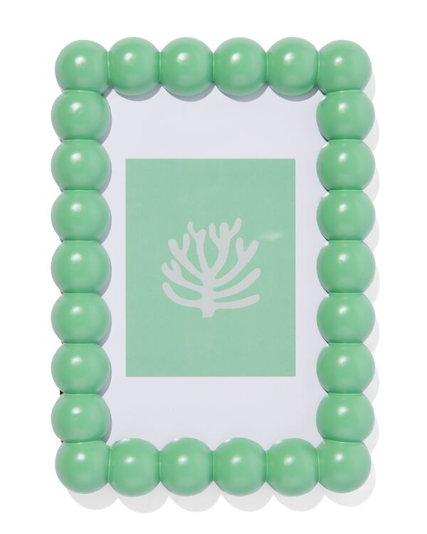 cadre photo 10x15 cm bois billes vert - 13640012 - HEMA