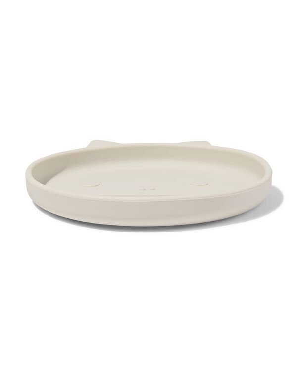 Kinderteller ⌀ 16 cm, Silikon-Monster, beige - 80650218 - HEMA