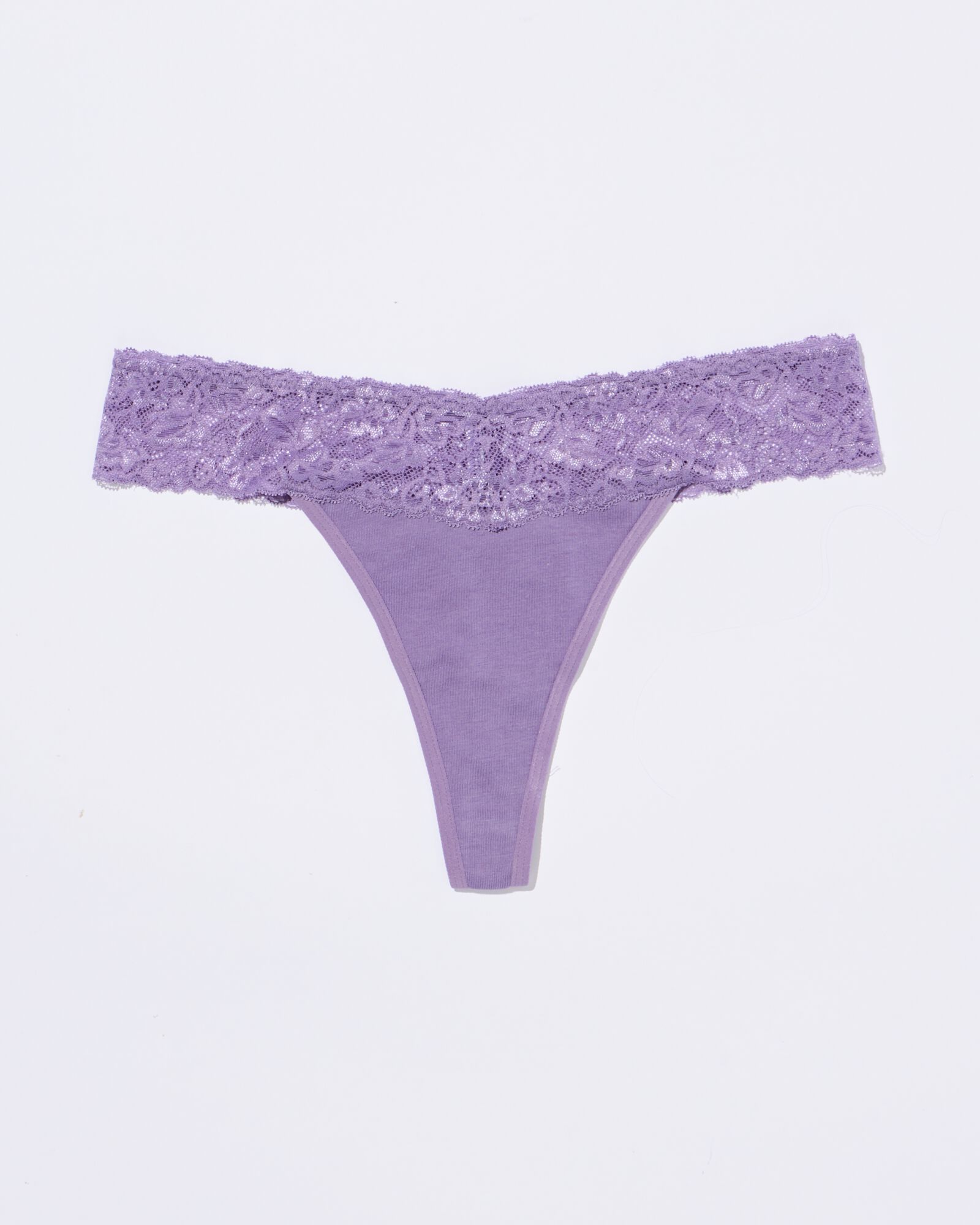 damesstring katoen met kant lichtpaars - 19611685LIGHTPURPLE - HEMA