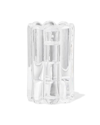 Kerzenst&auml;nder S aus Glas geriffelt, transparent - 13324183 - HEMA