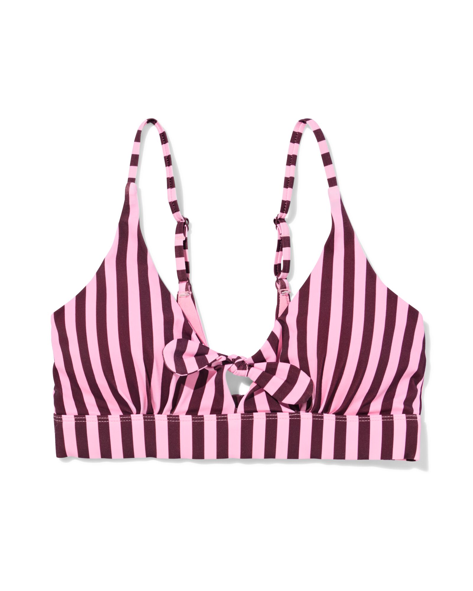 Damen-Bikinioberteil Lara, Triangel-Oberteil, gestreift rosa rosa - 22360270PINK - HEMA