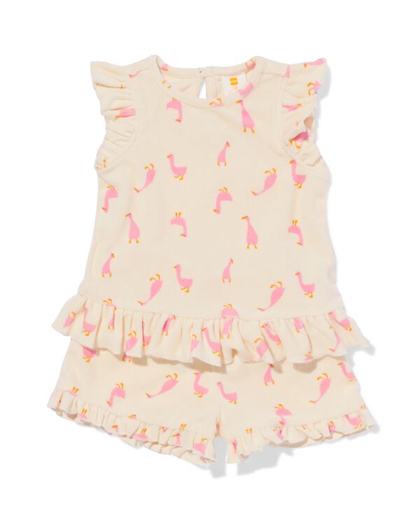 newborn kledingset badstof eenden ecru ecru - 33418820ECRU - HEMA