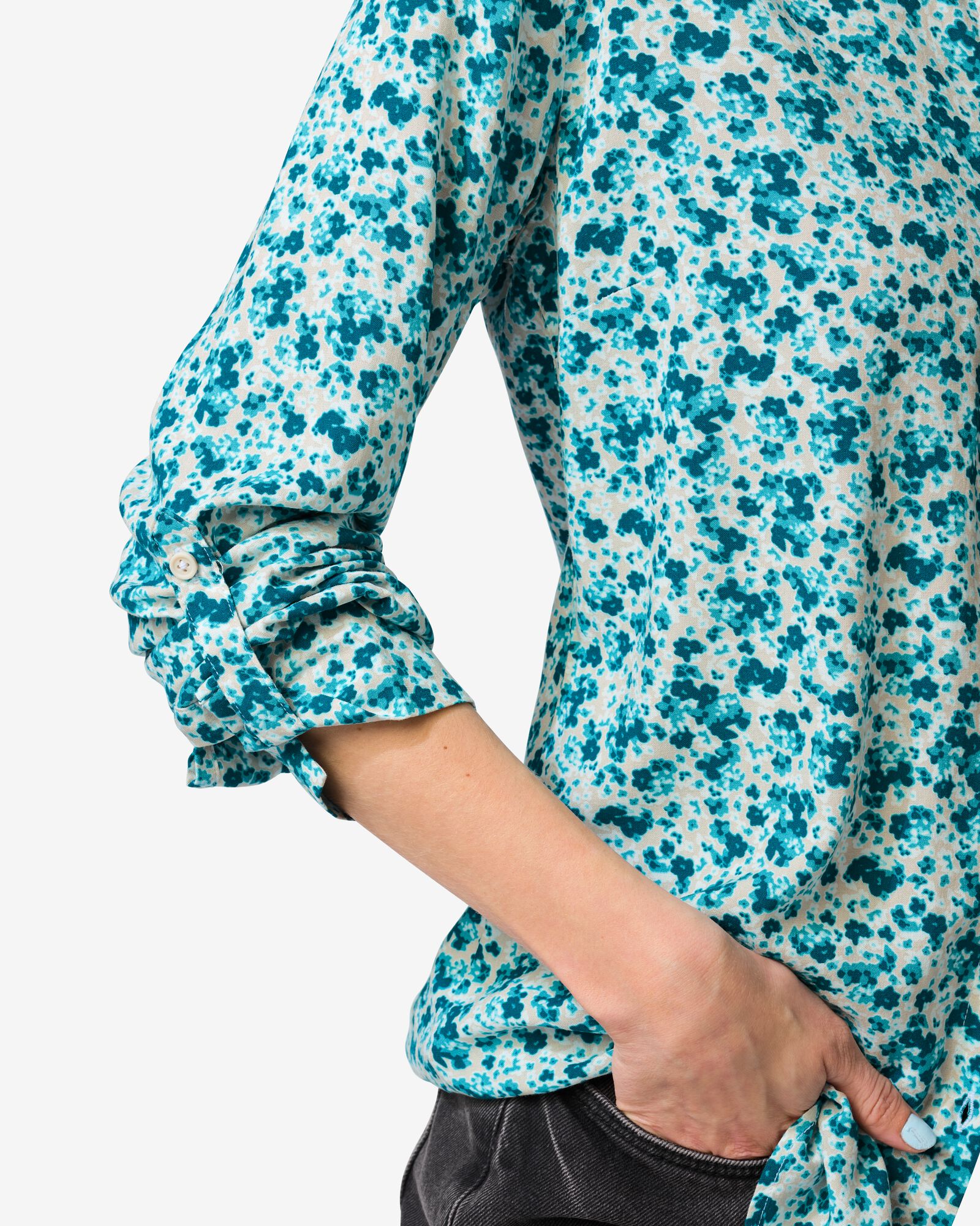 damesblouse Bobbie bloemen beige beige - 36207670BEIGE - HEMA