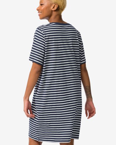 Damen-Nachthemd, Baumwolle dunkelblau XL - 23490060 - HEMA