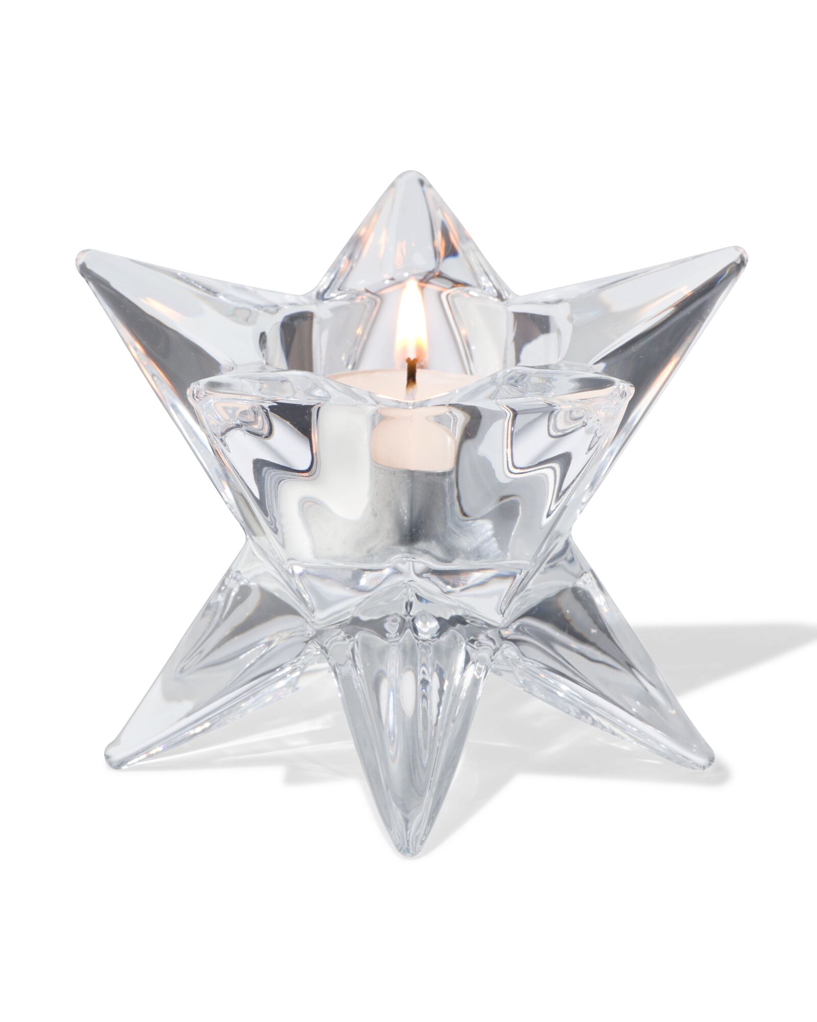 Teelichthalter 10 x 6,7 x 10 cm, Glasstern - 25100216 - HEMA