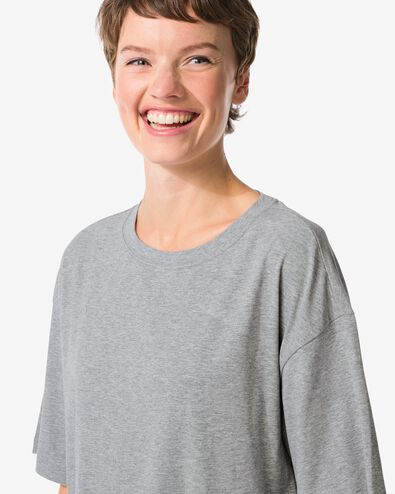 dames T-shirt oversized donkergrijs donkergrijs - 36050205DARKGREY - HEMA