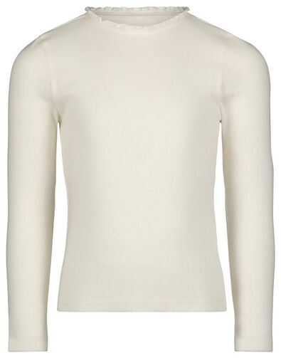 t-shirt enfant ajouré blanc cassé blanc cassé - 1000021953 - HEMA