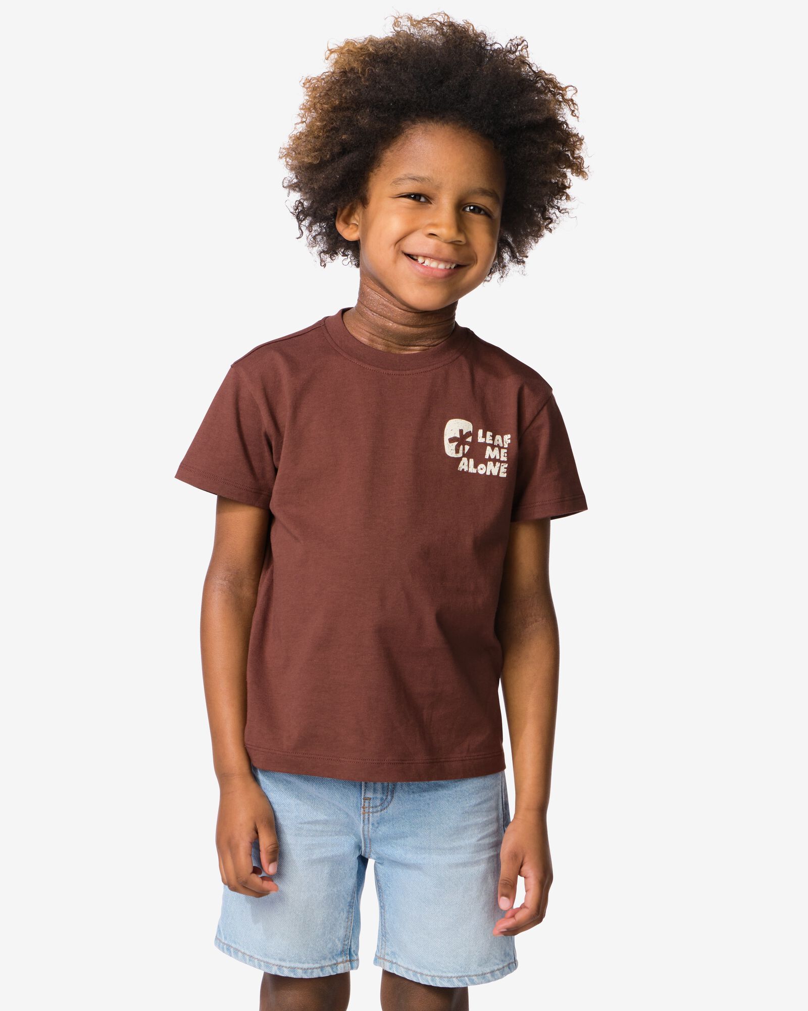 kinder T-shirt planten - 2 stuks bruin bruin - 30717003BROWN - HEMA