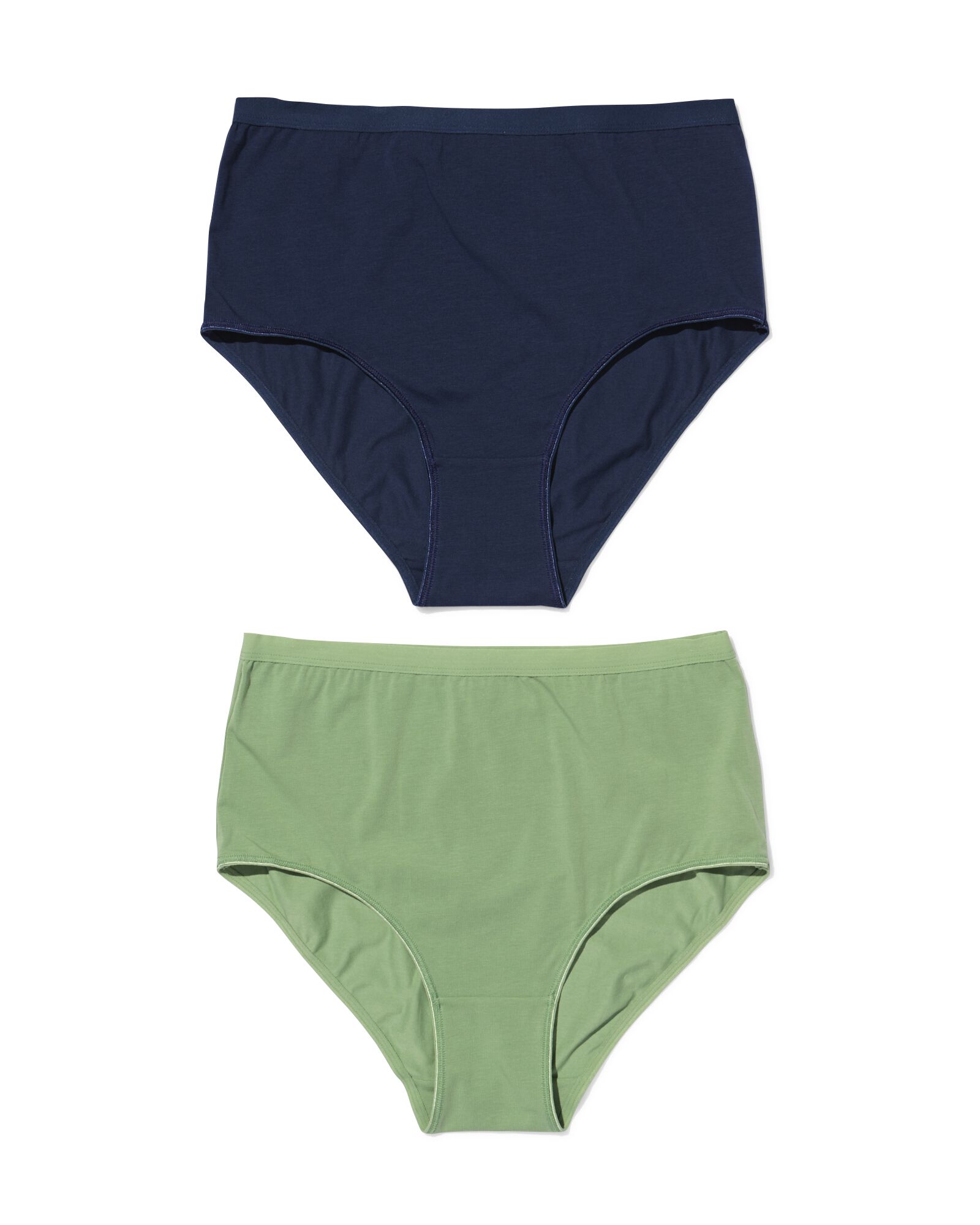 dames tailleslips katoen - 2 stuks groen groen - 19602134GREEN - HEMA