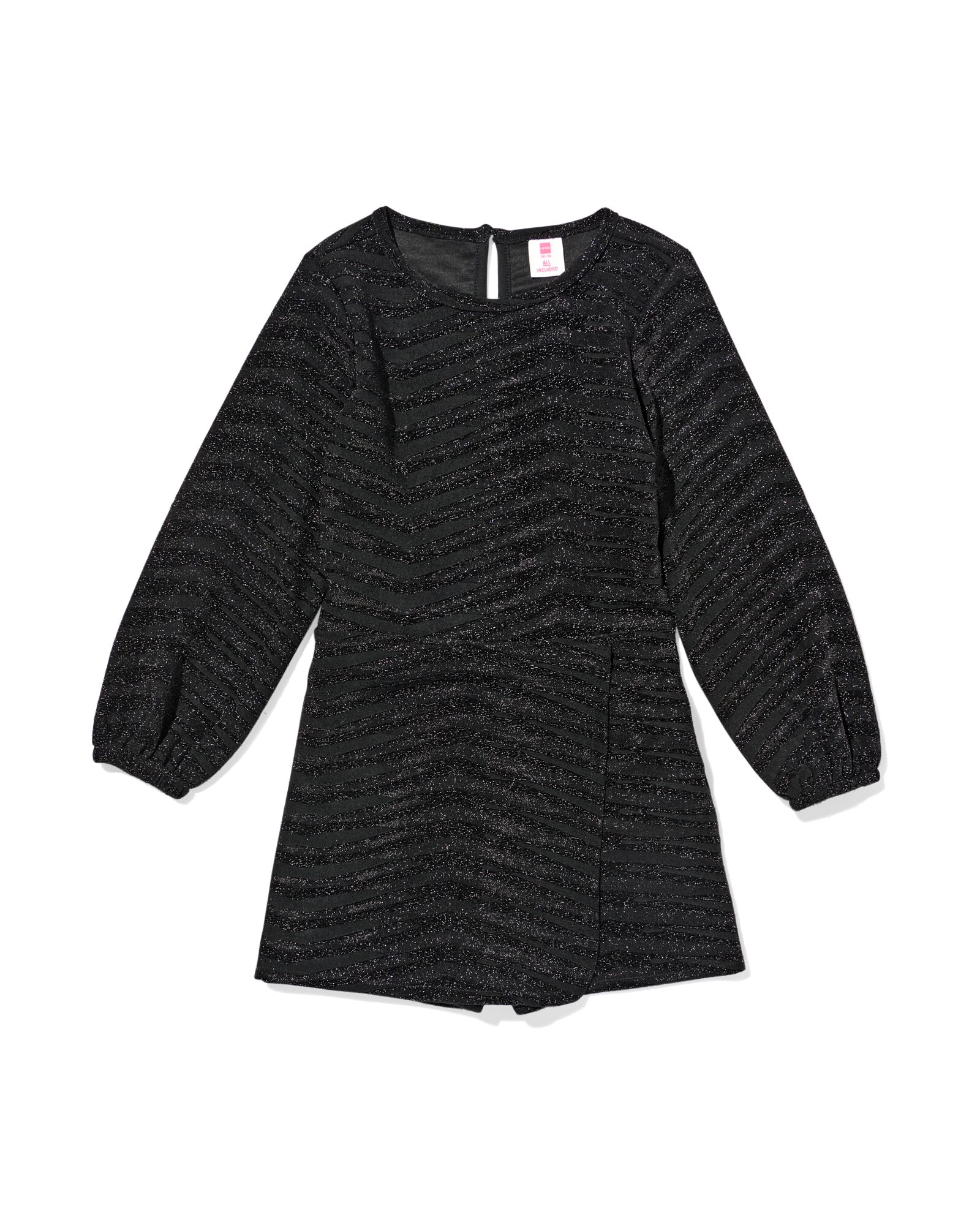 kinderjumpsuit glitter zwart zwart - 30832659BLACK - HEMA