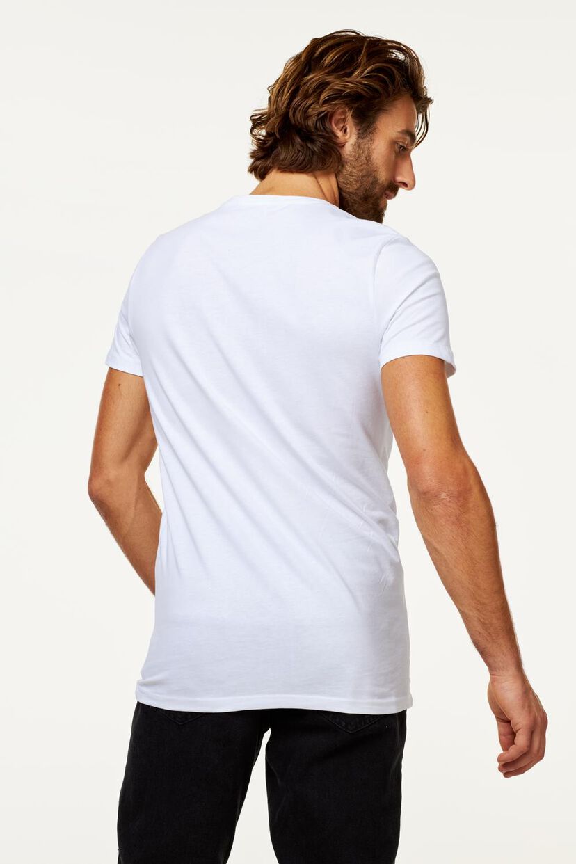 2 men's T-shirts extra long white - HEMA