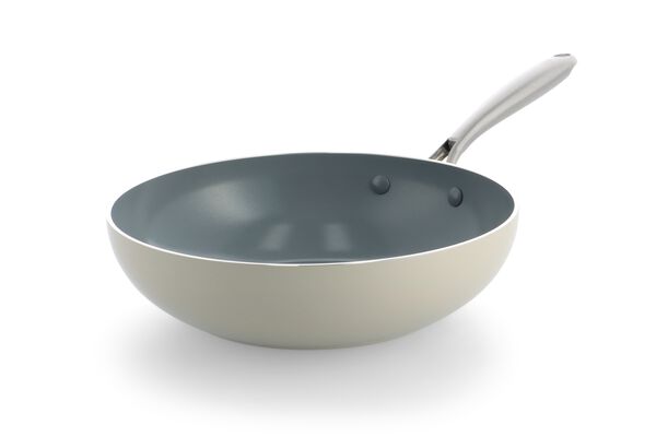 BK Wokpfanne &Oslash; 28 cm, Keramik, PFAS-frei, beige Wok, 28 cm - 2000000473 - HEMA