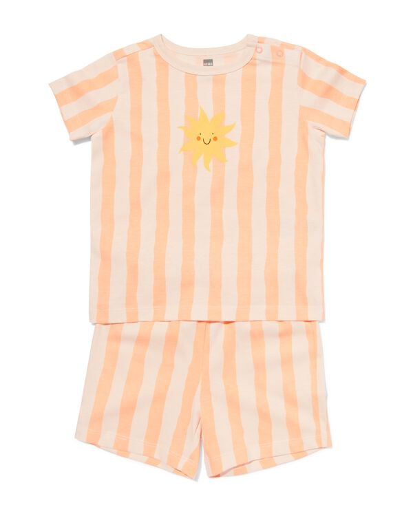 baby shortama strepen perzik perzik - 33301360PEACH - HEMA