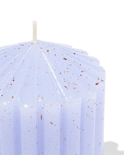 bougie cylindrique ⌀7x10cm nervur&eacute;e mouchet&eacute;e bleu clair - 13506167 - HEMA