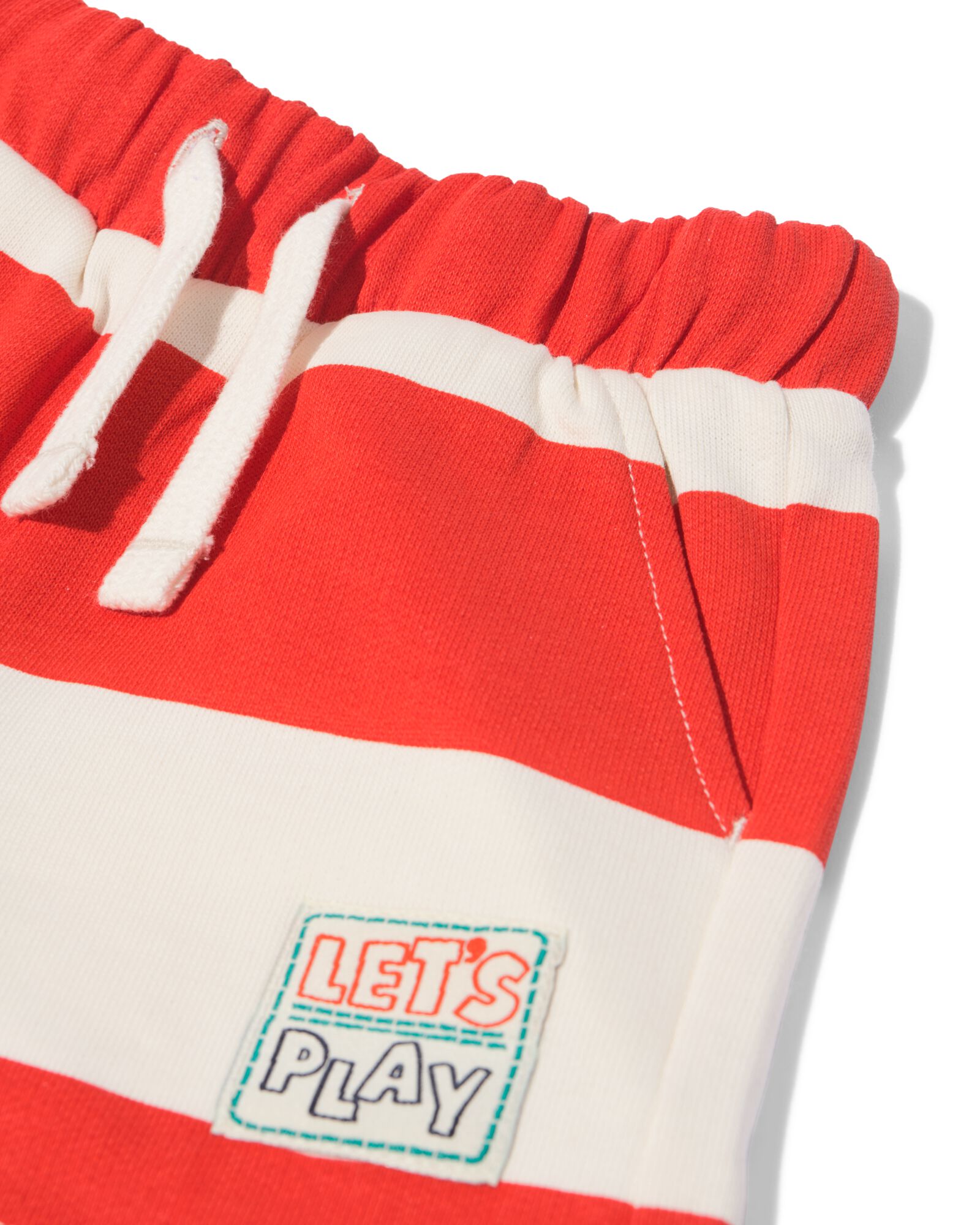 short b&eacute;b&eacute; coupe confortable tissu molletonn&eacute; rayures rouge rouge - 33187370RED - HEMA