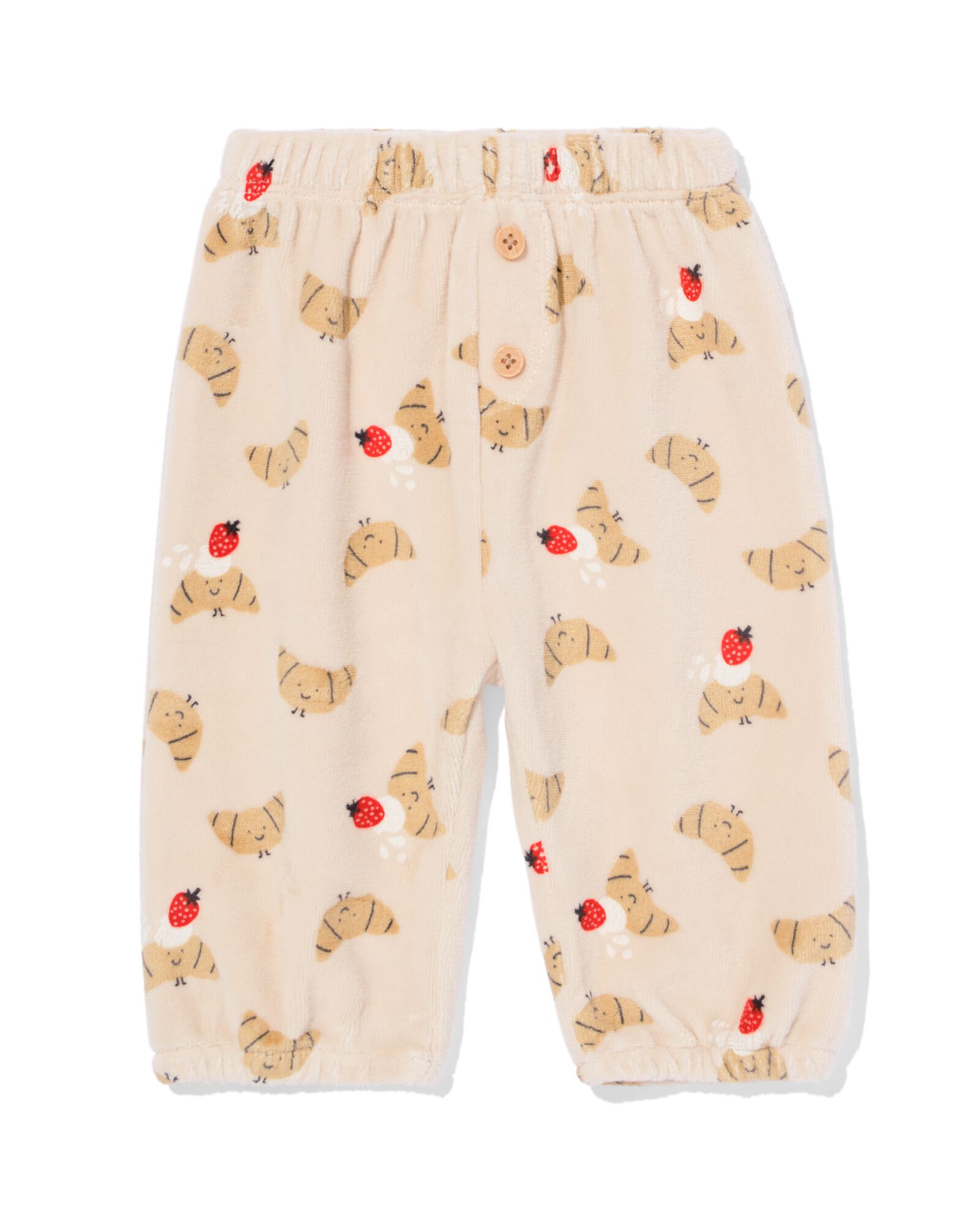 newborn babybroek comfy fit velours ecru - 33444520ECRU - HEMA