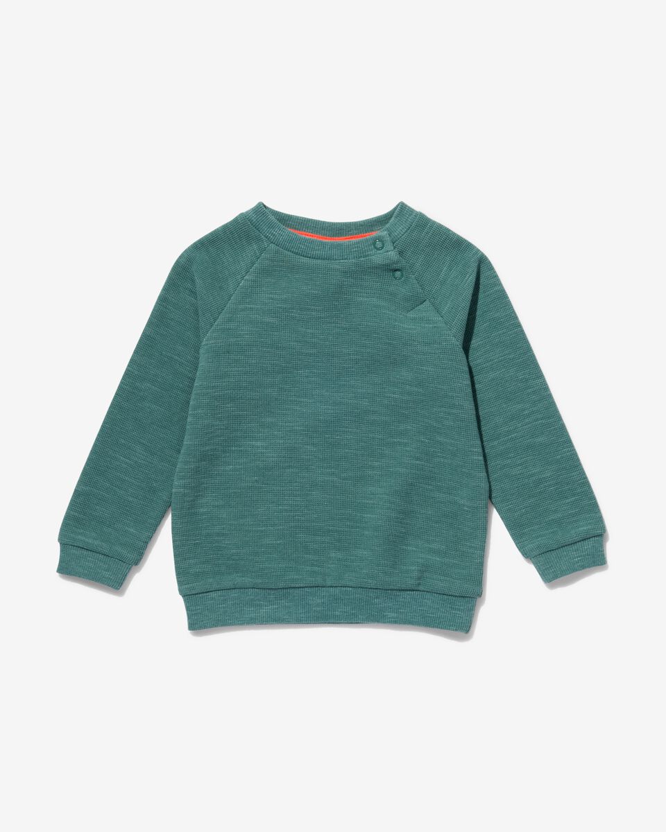 baby sweater wafel groen - 1000029739 - HEMA