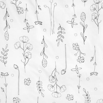 Bettwäsche, 200 x 200/220 cm, recycelte Baumwolle, Blumen weiß 200 x 200/220 - 5790002 - HEMA