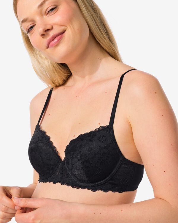 Vorgeformter Spitzen-BH mit Bügel schwarz schwarz - 21800182BLACK - HEMA