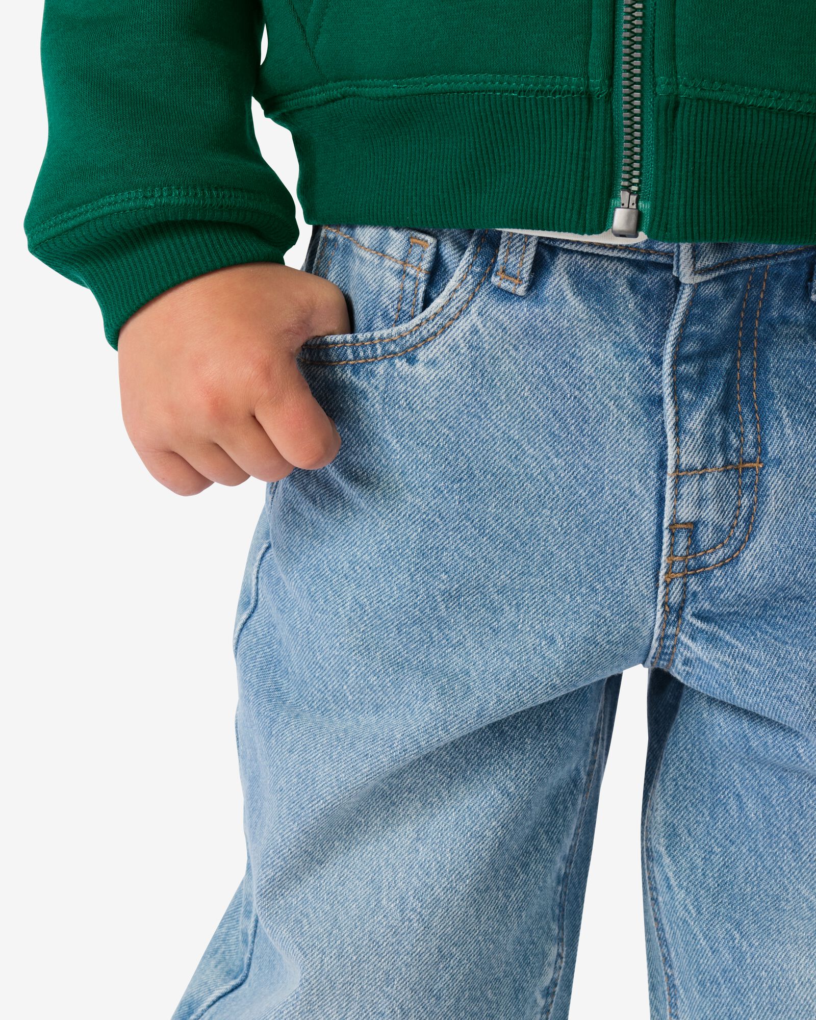 jean enfant coupe d&eacute;contract&eacute;e bleu clair - 30749508LIGHTBLUE - HEMA