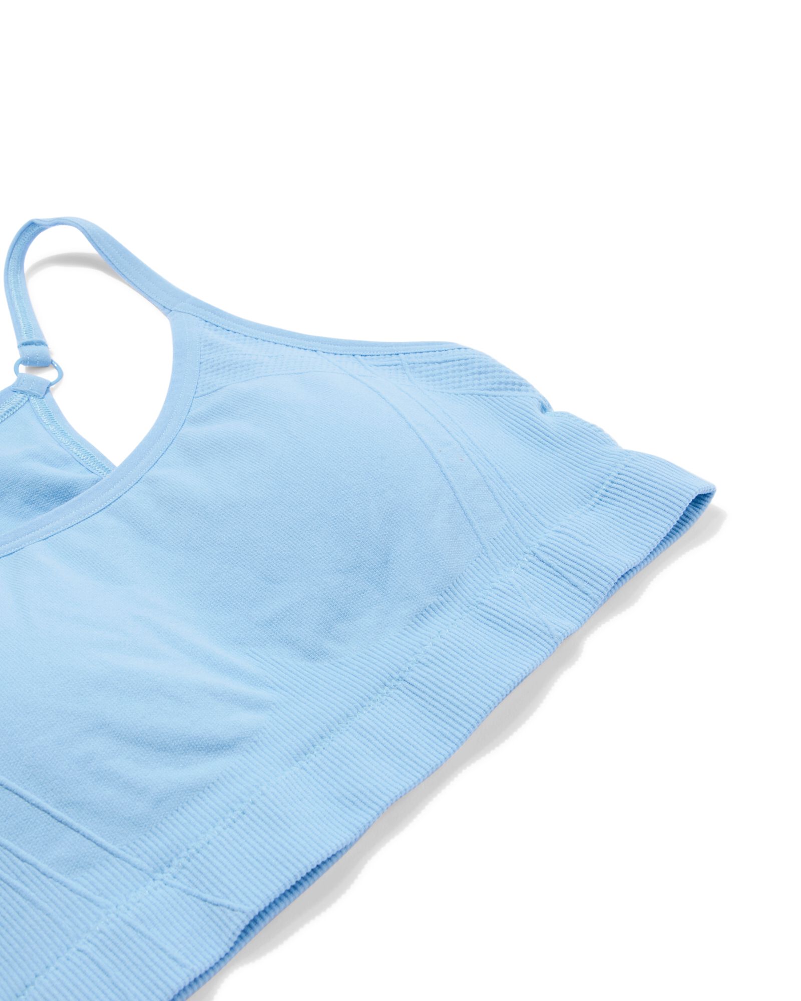 sporttop light support zonder beugel naadloos lichtblauw - 21700358LIGHTBLUE - HEMA