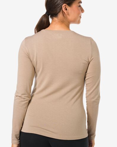 t-shirt thermo femme beige beige - 36364070BEIGE - HEMA
